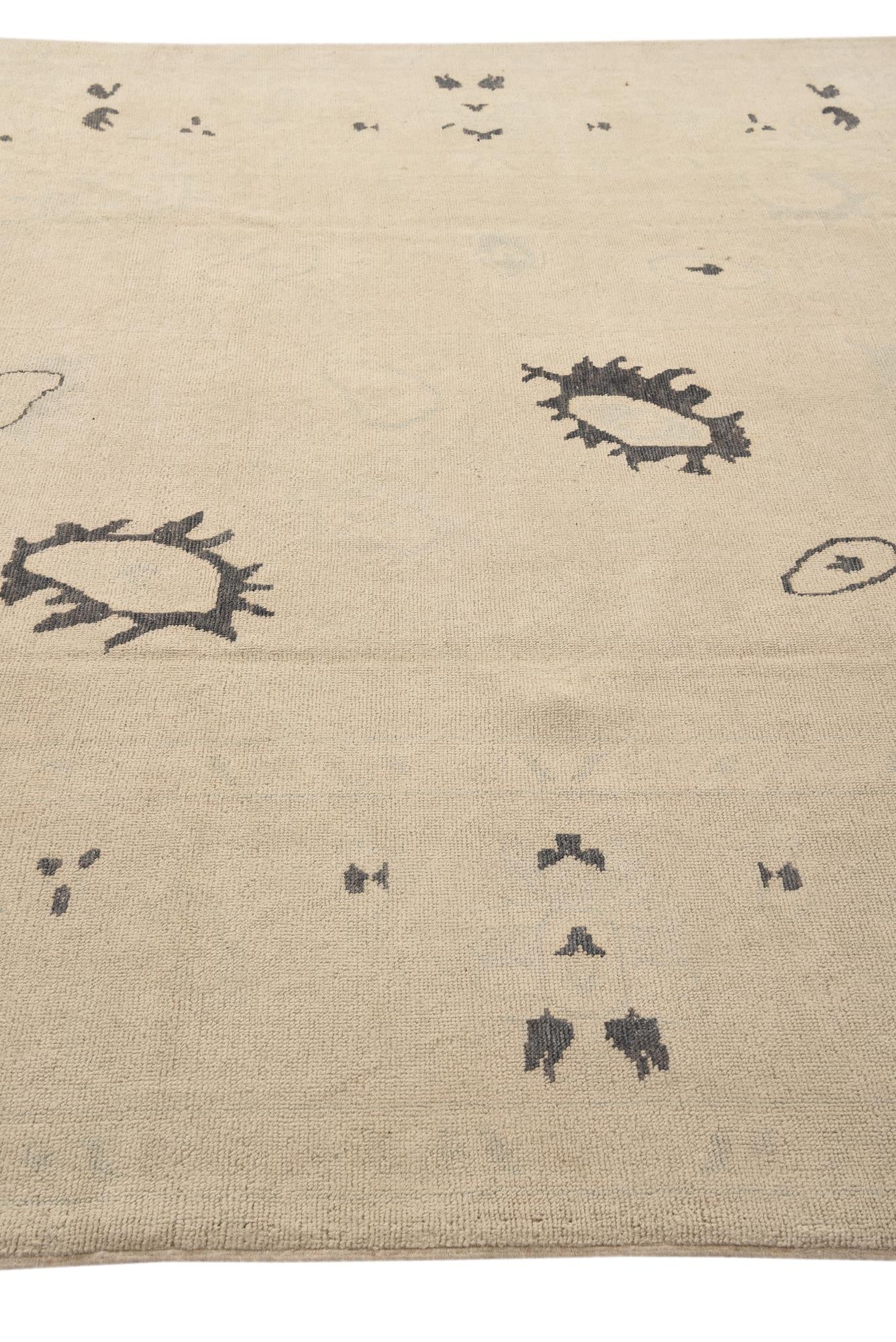 9' x 12' Hand Knotted Oushak Wool Rug