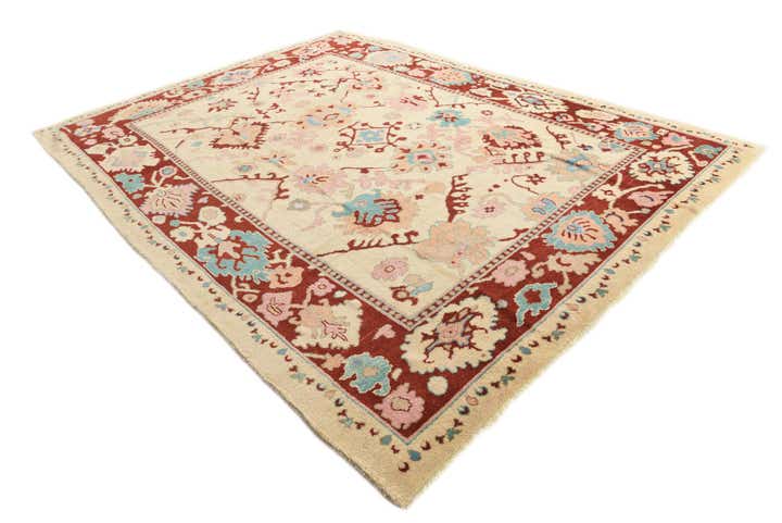 9' 4 x 12' 2 Hand Knotted Oushak Wool Rug