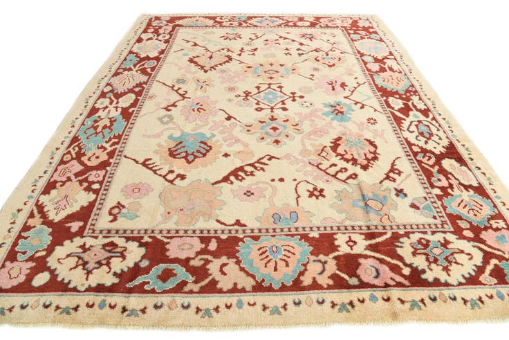 Detail image of 9' 4 x 12' 2 Hand Knotted Oushak Wool Rug