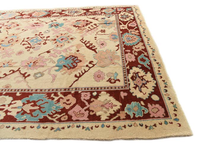 Detail image of 9' 4 x 12' 2 Hand Knotted Oushak Wool Rug