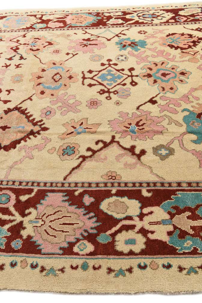 9' 4 x 12' 2 Hand Knotted Oushak Wool Rug