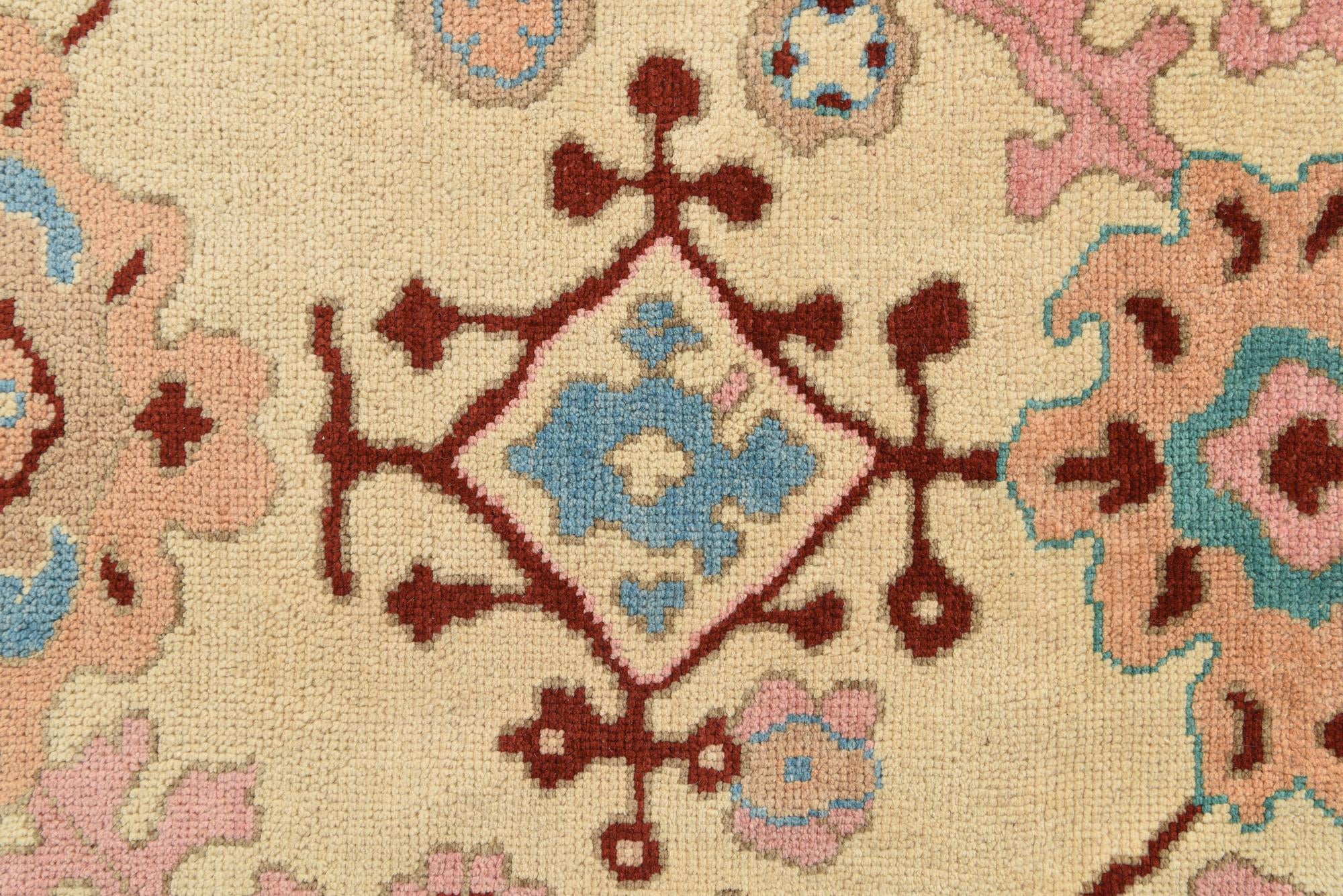 9' 4 x 12' 2 Hand Knotted Oushak Wool Rug
