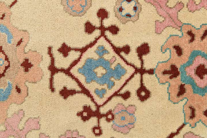 9' 4 x 12' 2 Hand Knotted Oushak Wool Rug