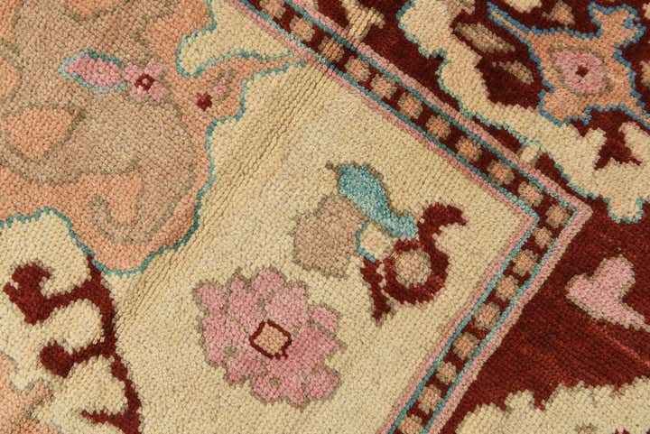9' 4 x 12' 2 Hand Knotted Oushak Wool Rug
