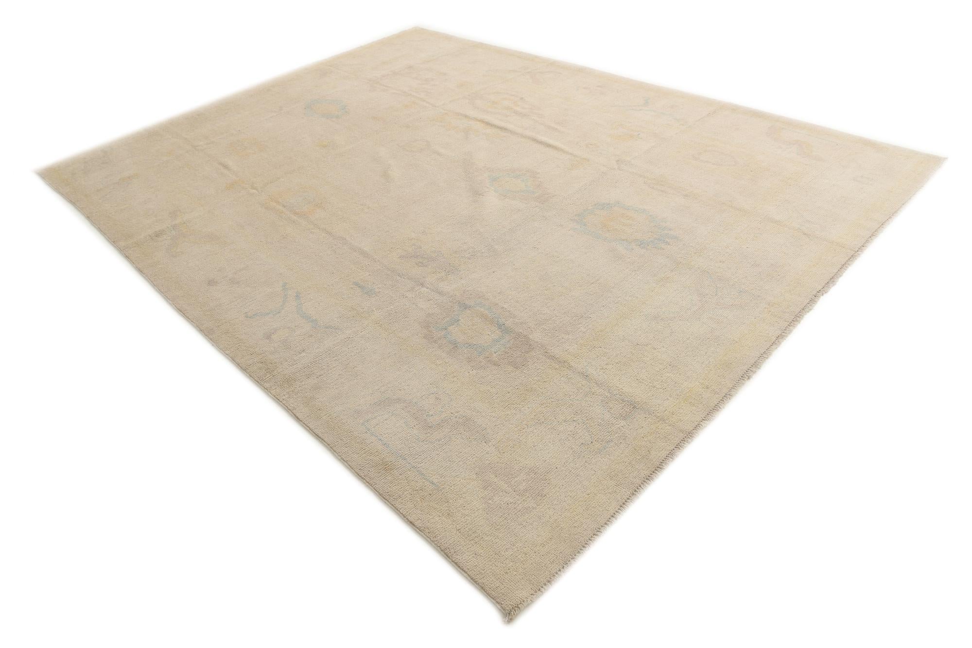 8' 10 x 11' 6 Hand Knotted Oushak Wool Rug