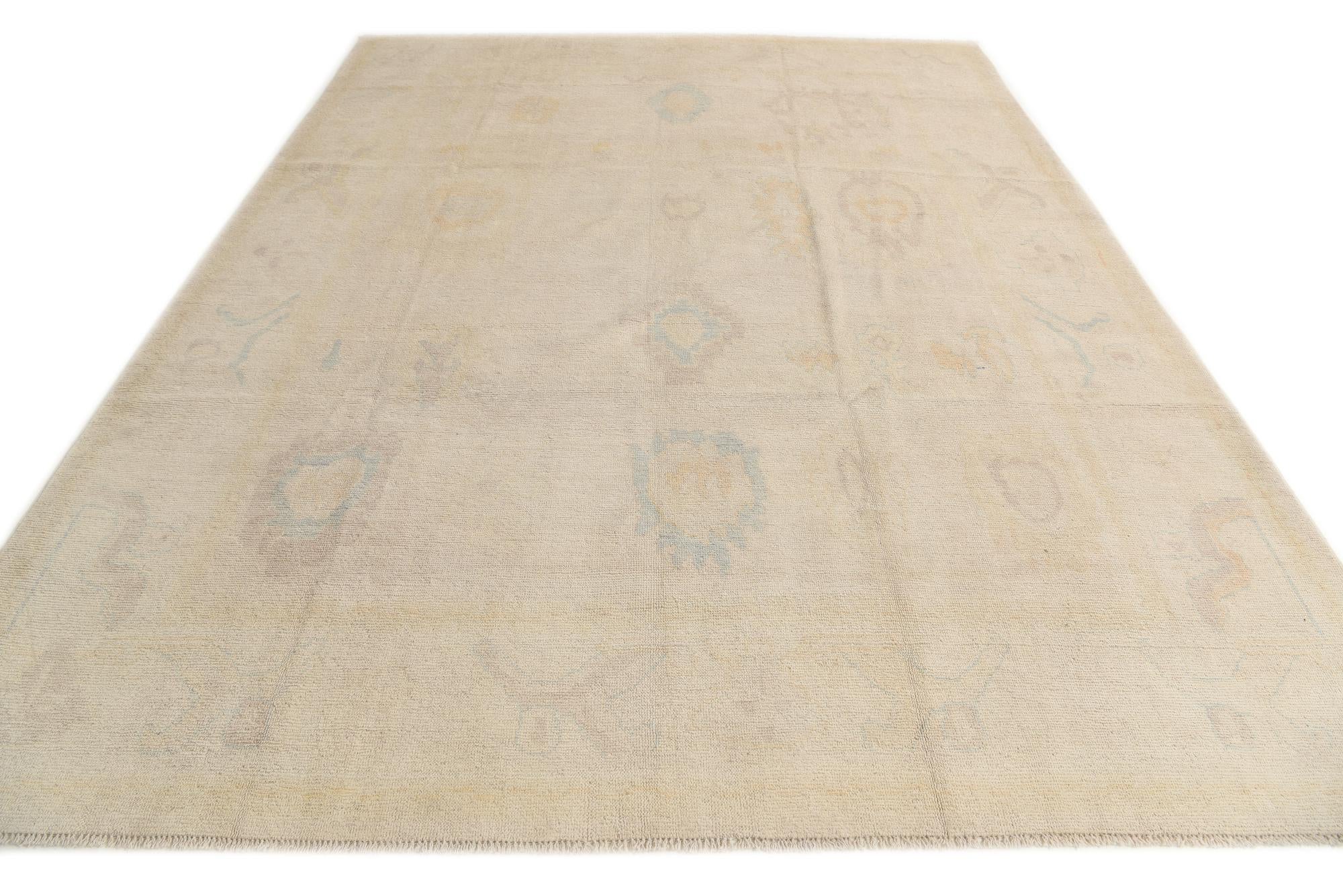 8' 10 x 11' 6 Hand Knotted Oushak Wool Rug