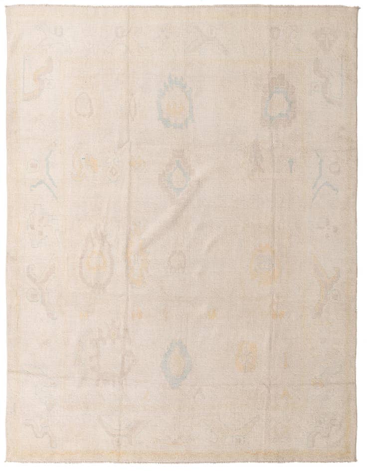 Detail image of 8' 10 x 11' 6 Hand Knotted Oushak Wool Rug