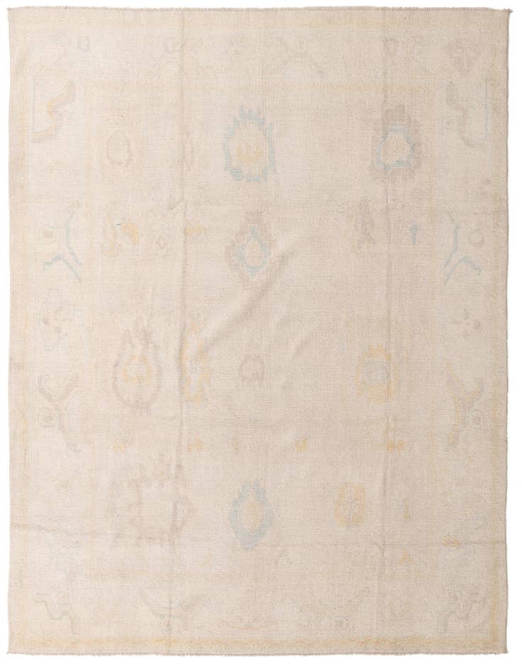 Detail image of 8' 10 x 11' 6 Hand Knotted Oushak Wool Rug