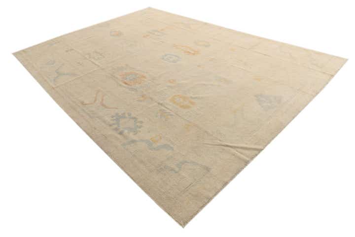 9' 8 x 13' 1 Hand Knotted Oushak Wool Rug