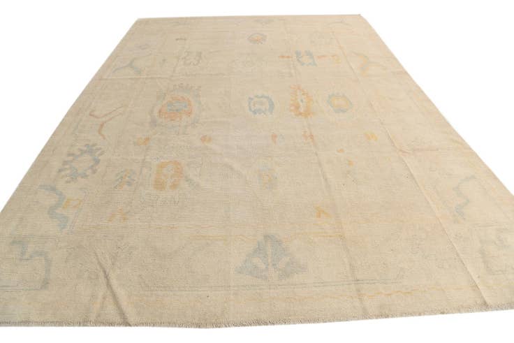 Detail image of 9' 8 x 13' 1 Hand Knotted Oushak Wool Rug