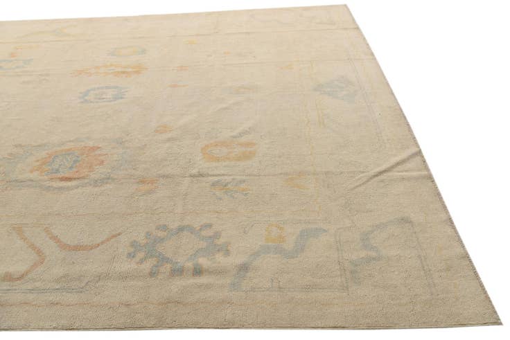 Detail image of 9' 8 x 13' 1 Hand Knotted Oushak Wool Rug