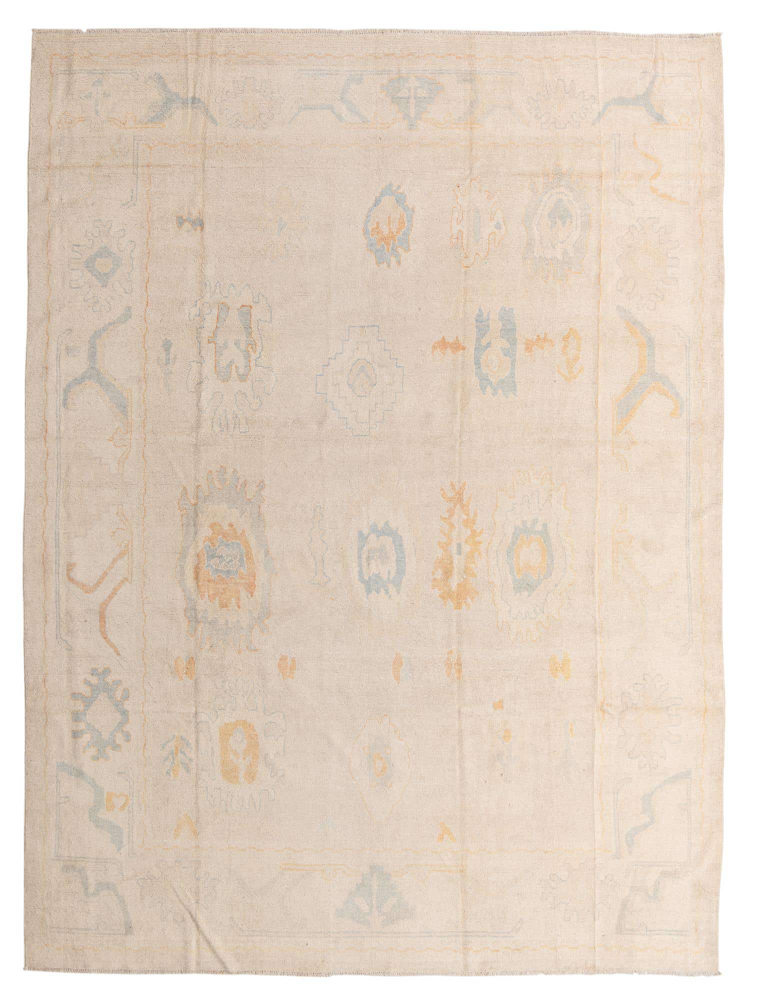 9' 8 x 13' 1 Hand Knotted Oushak Wool Rug