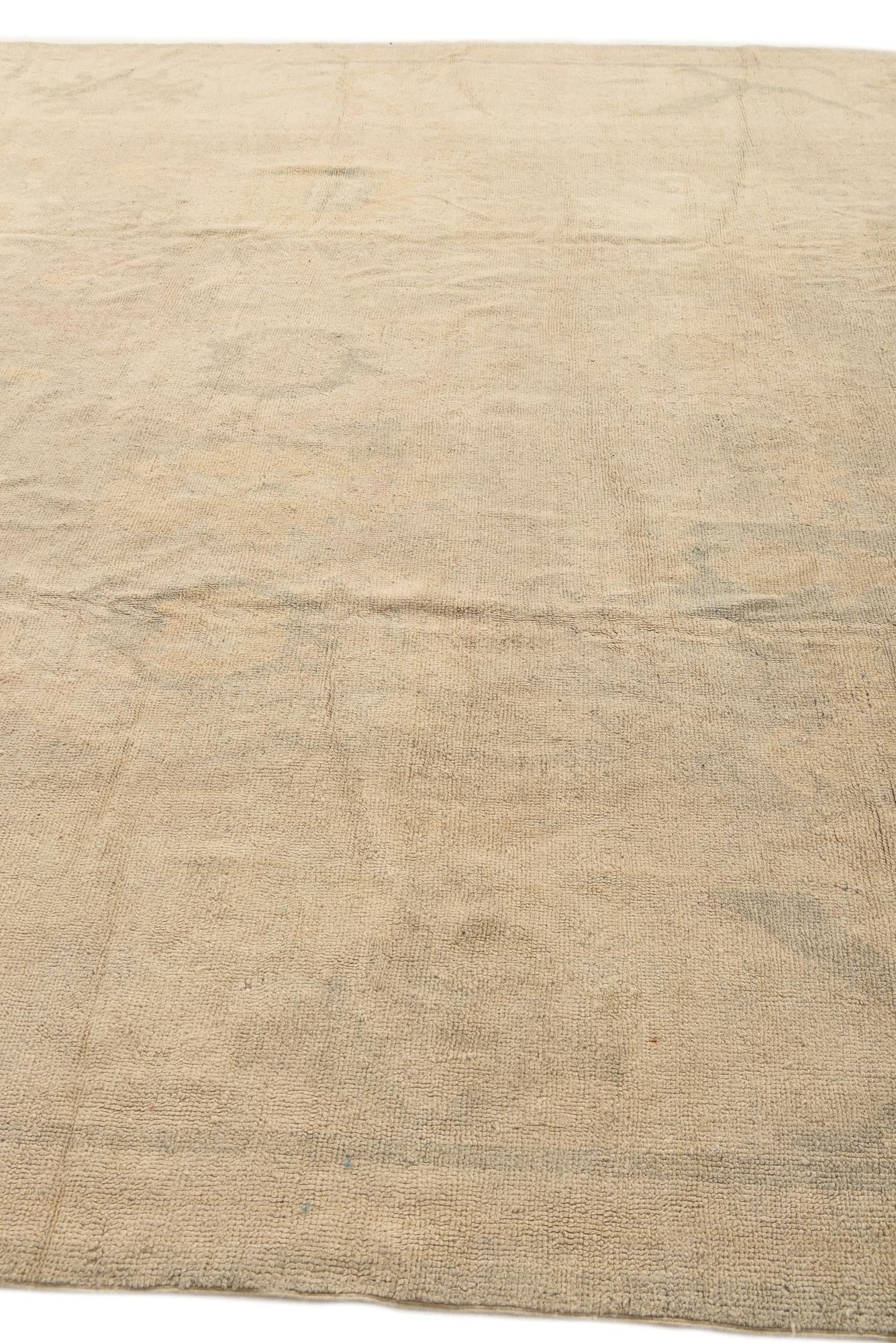 9' 9 x 13' 1 Hand Knotted Oushak Wool Rug