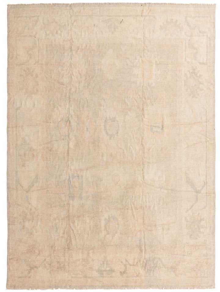 9' 9 x 13' 1 Hand Knotted Oushak Wool Rug