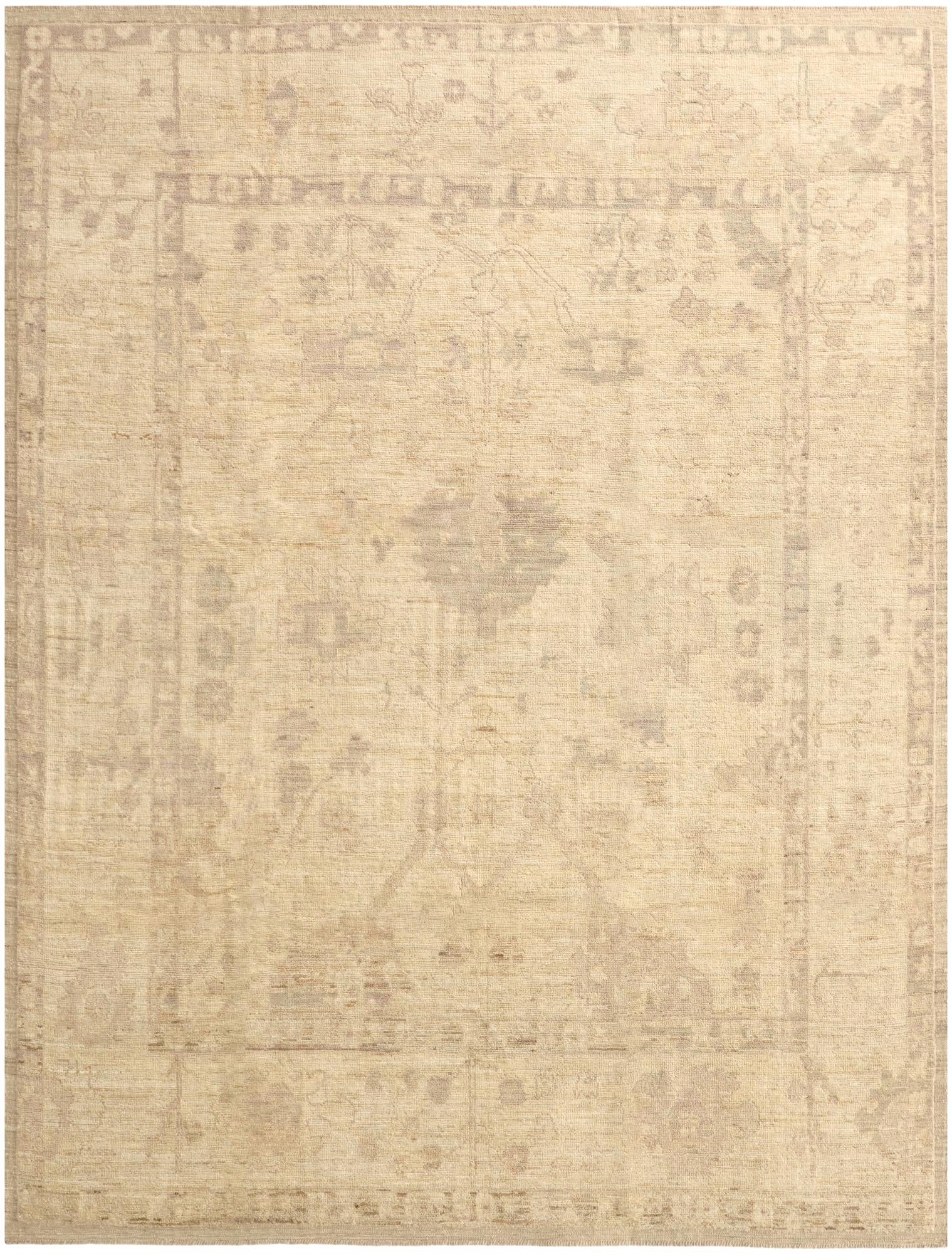 9' 2 x 12' 1  Hand Knotted Oushak Wool Rug