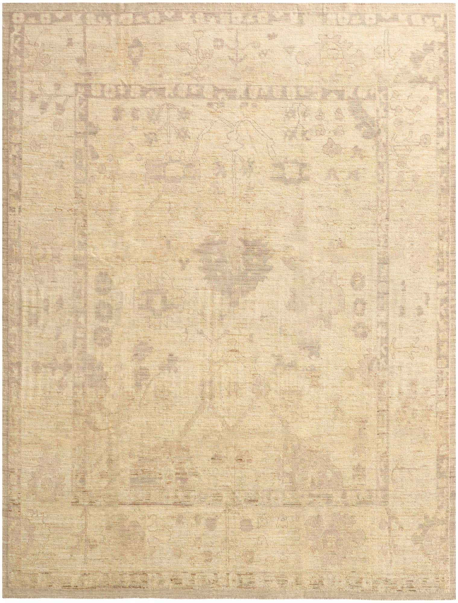9' 2 x 12' 1 Hand Knotted Oushak Wool Rug