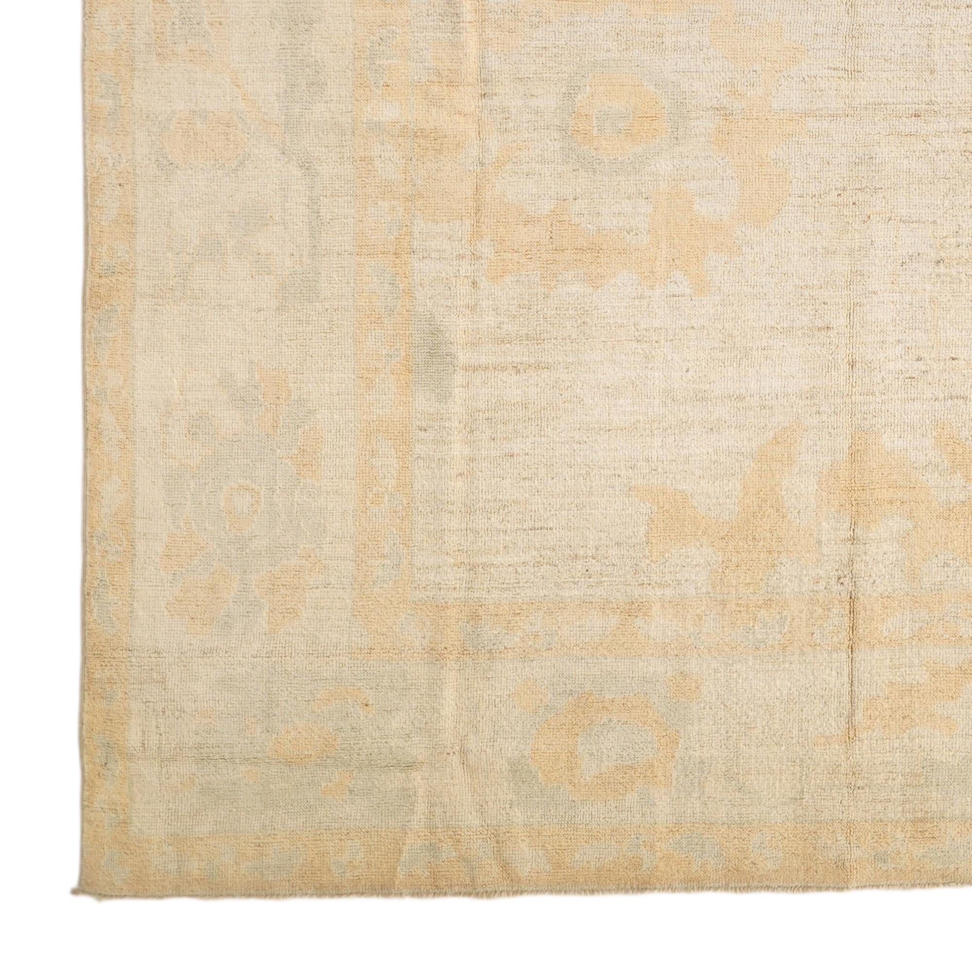 8' 9 x 11' 8 Hand Knotted Oushak Wool Rug