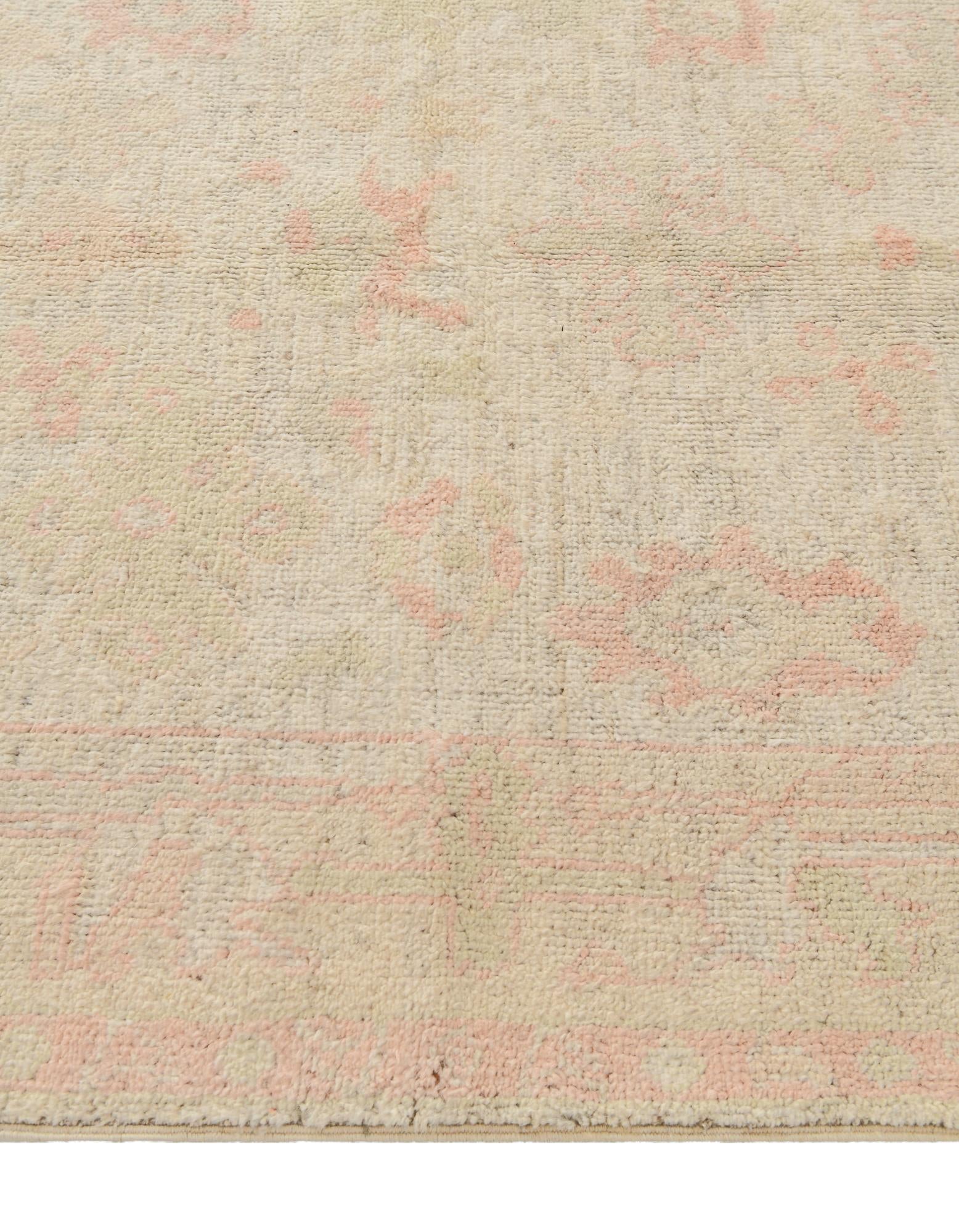 4' 2 x 5' 11 Hand Knotted Oushak Wool Rug