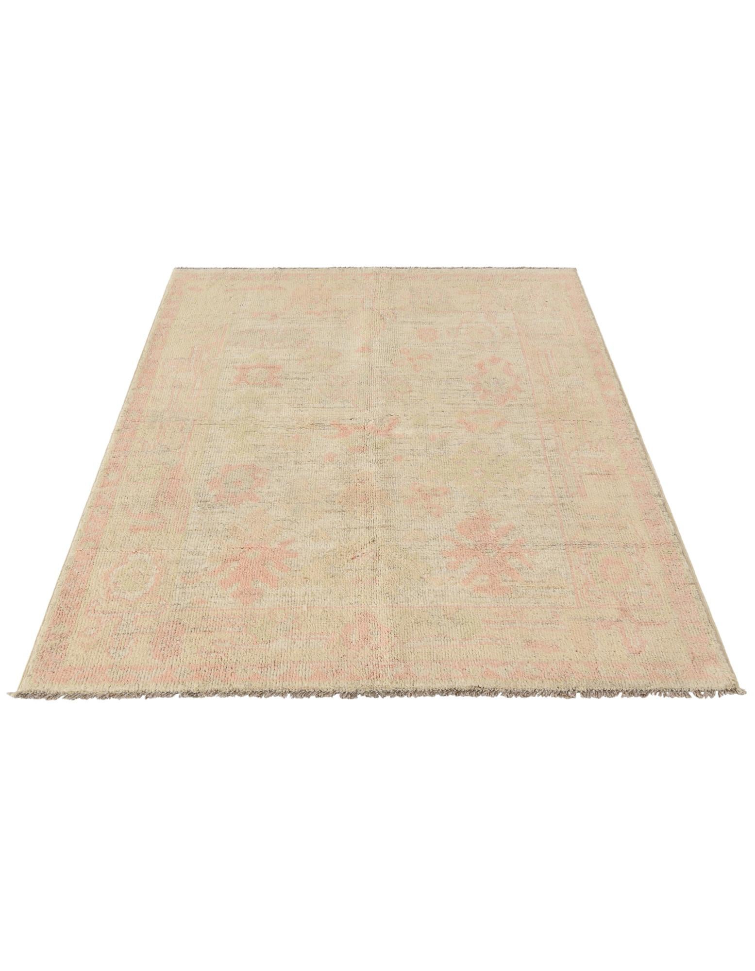 4' 2 x 5' 11 Hand Knotted Oushak Wool Rug