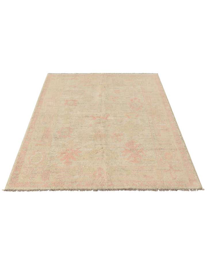 4' 2 x 5' 11 Hand Knotted Oushak Wool Rug