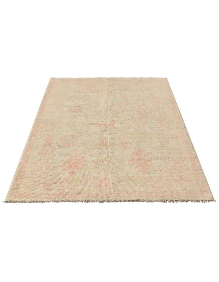 Detail image of 4' 2 x 5' 11 Hand Knotted Oushak Wool Rug