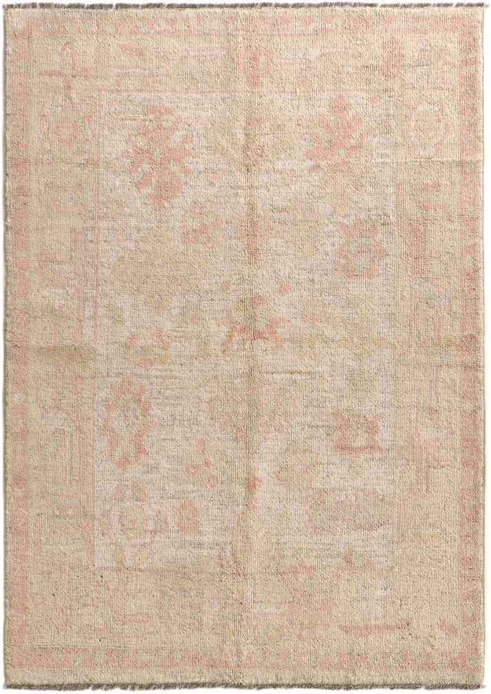 4' 2 x 5' 11 Hand Knotted Oushak Wool Rug
