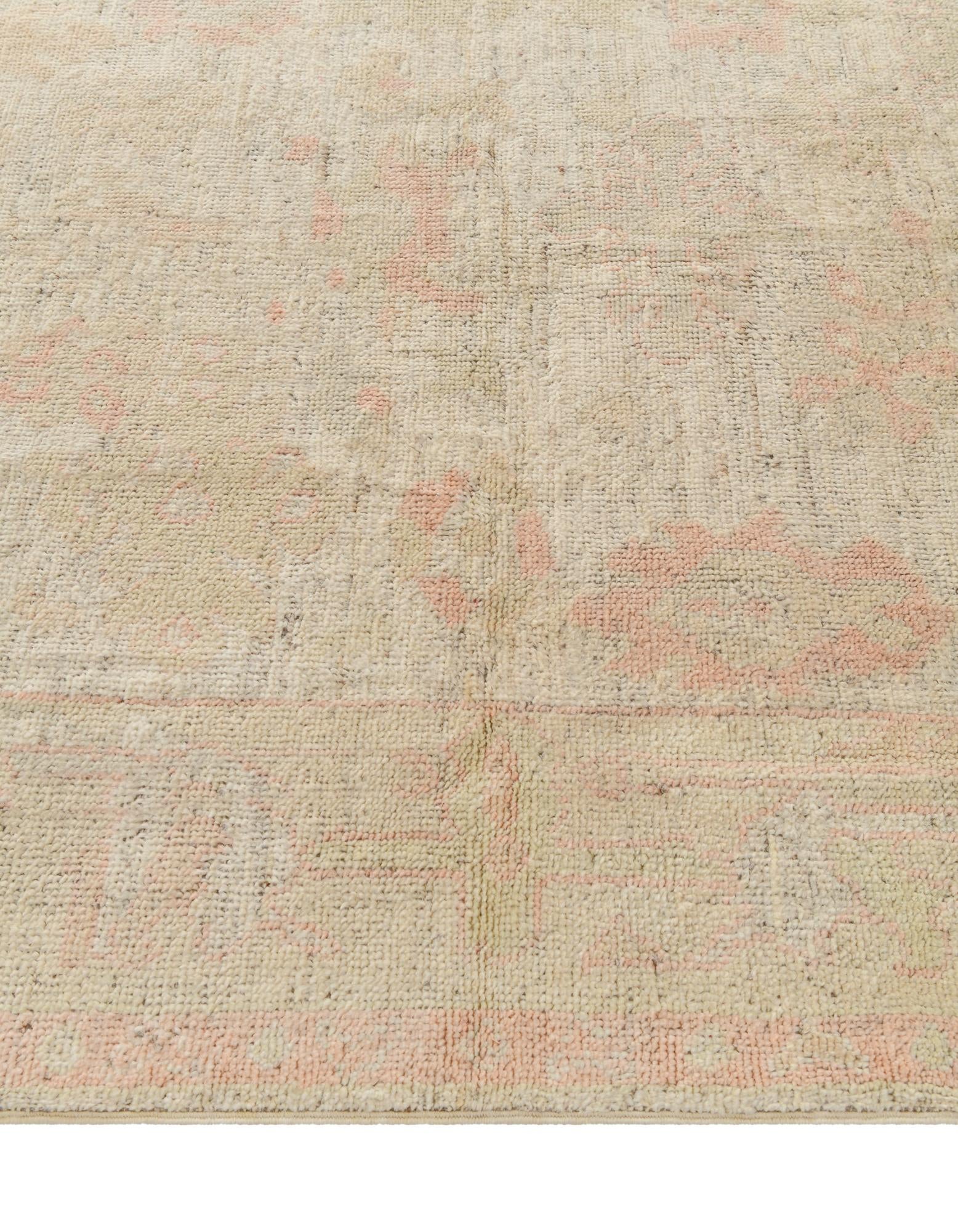 5' 1 x 7' 1 Hand Knotted Oushak Wool Rug