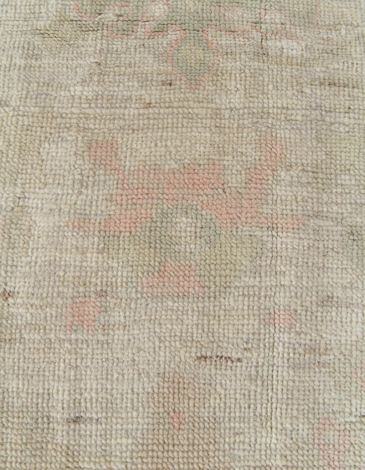 5' 1 x 6' 11 Hand Knotted Oushak Wool Rug