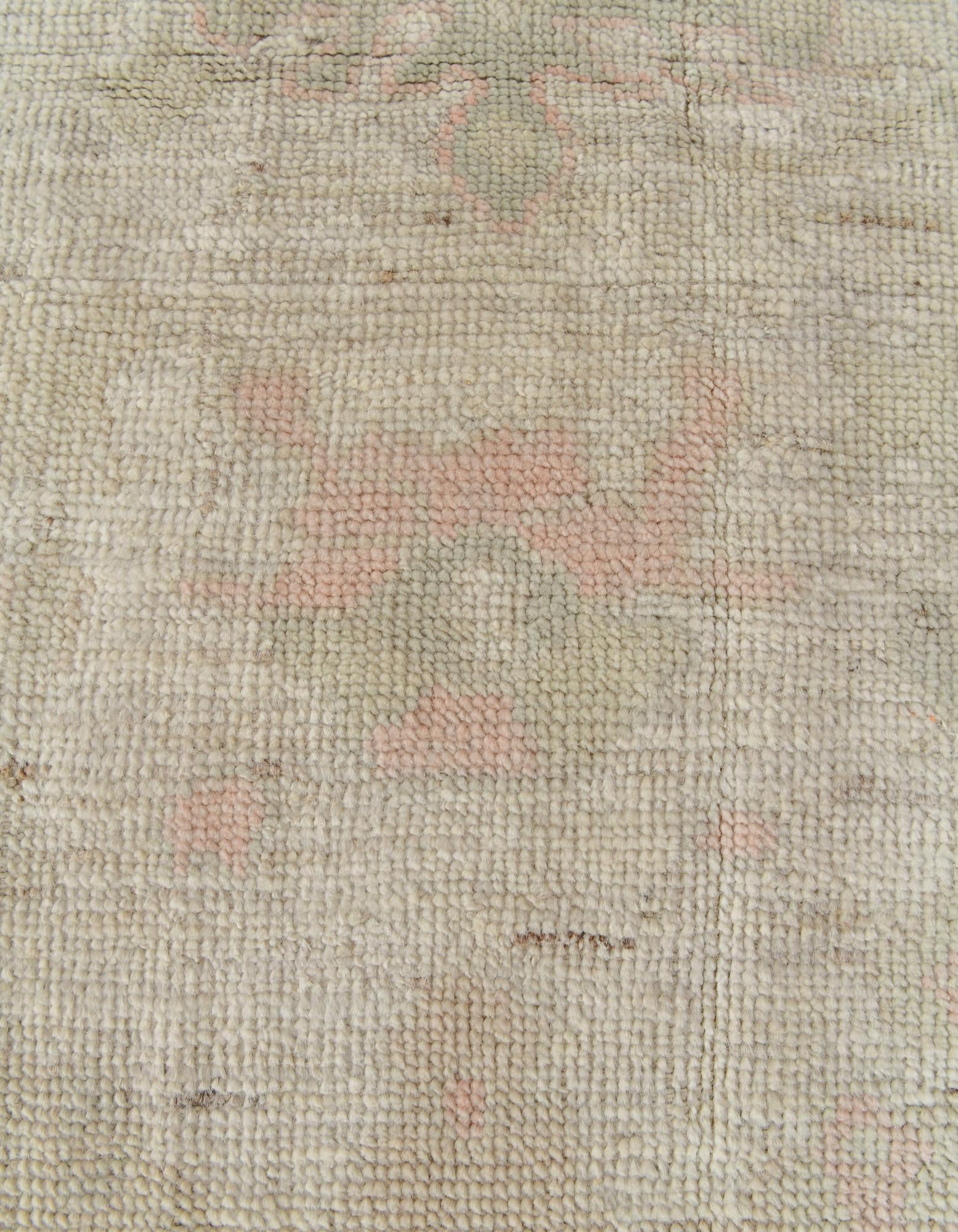 5' 1 x 6' 11 Hand Knotted Oushak Wool Rug