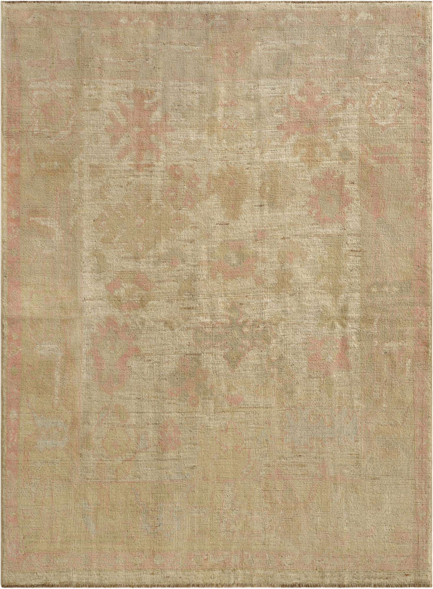 5' 1 x 6' 11 Hand Knotted Oushak Wool Rug