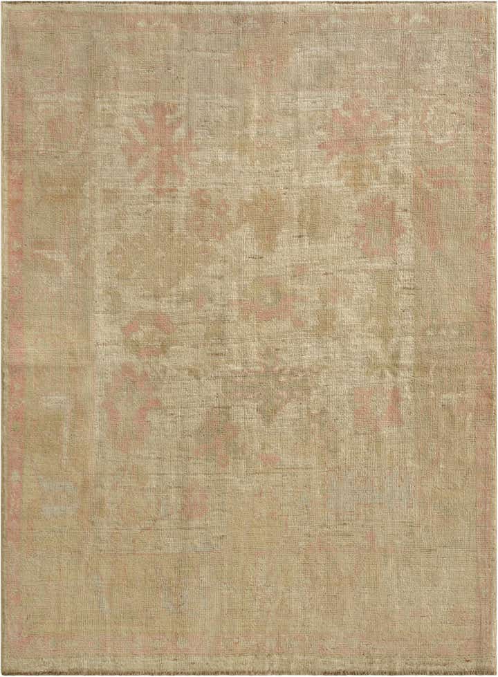 5' 1 x 6' 11 Hand Knotted Oushak Wool Rug