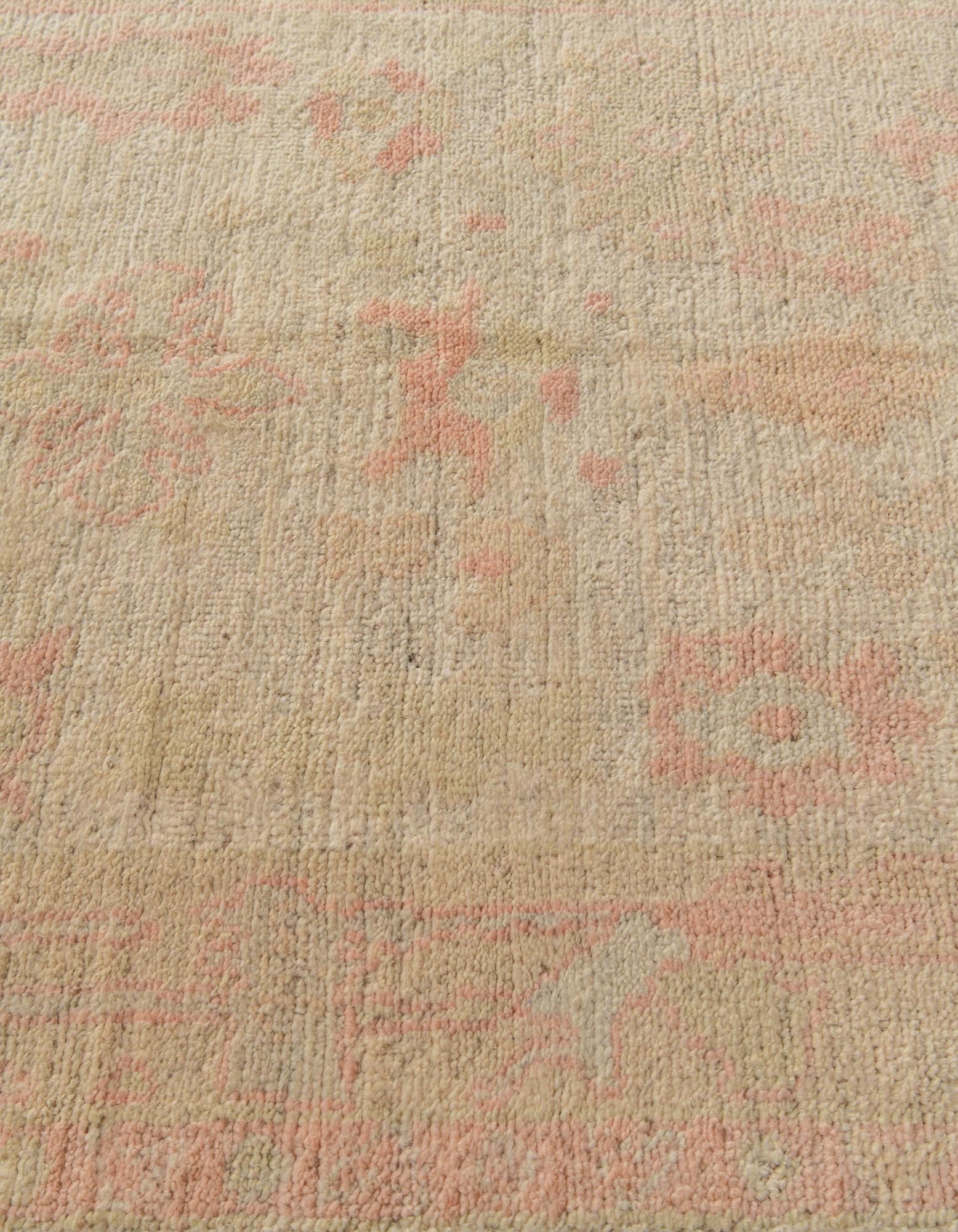 4' x 6' 2 Hand Knotted Oushak Wool Rug