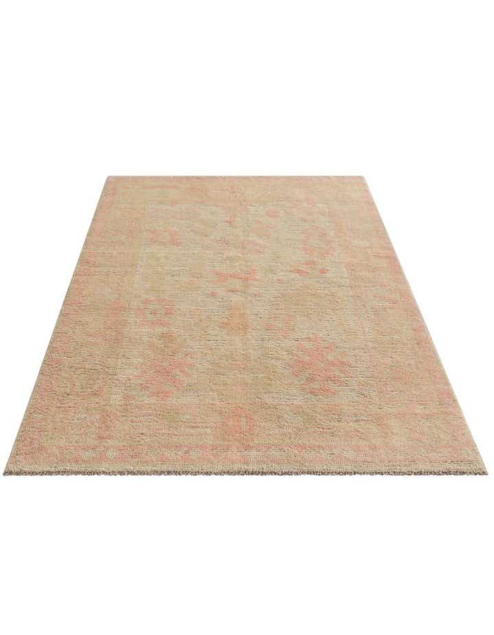 4' x 6' 2 Hand Knotted Oushak Wool Rug