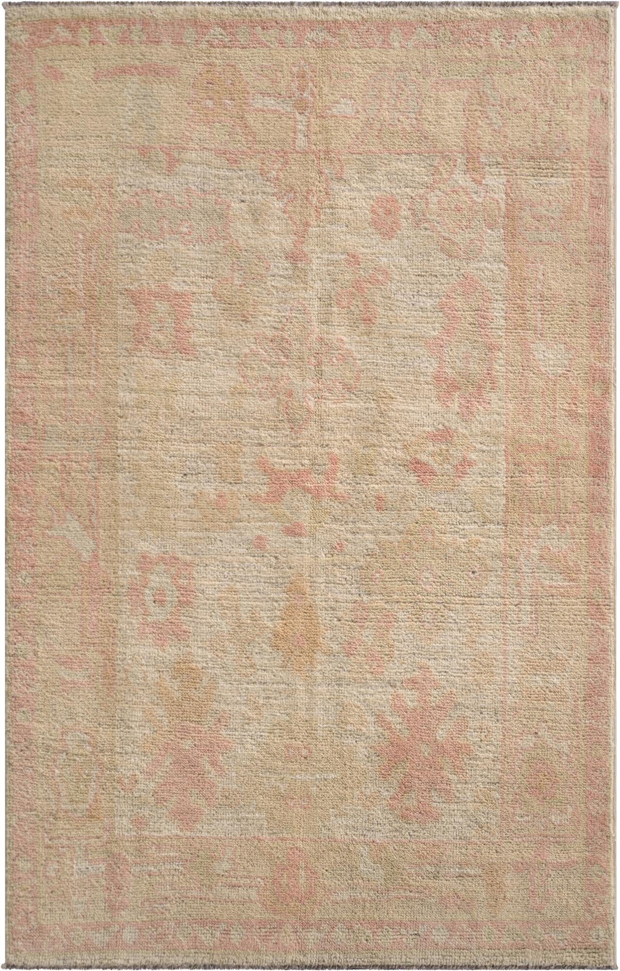 4' x 6' 2  Hand Knotted Oushak Wool Rug