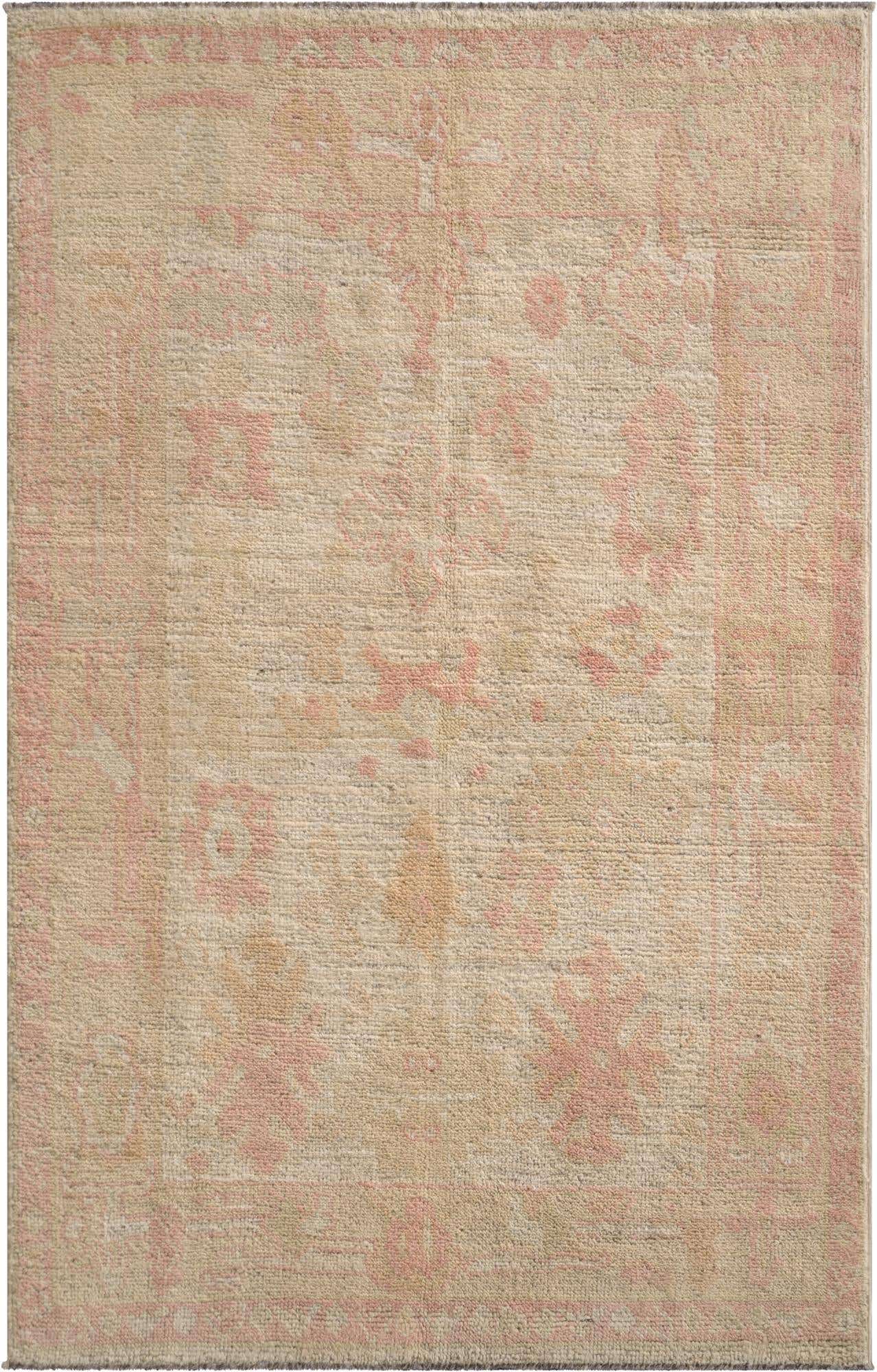 4' x 6' 2 Hand Knotted Oushak Wool Rug