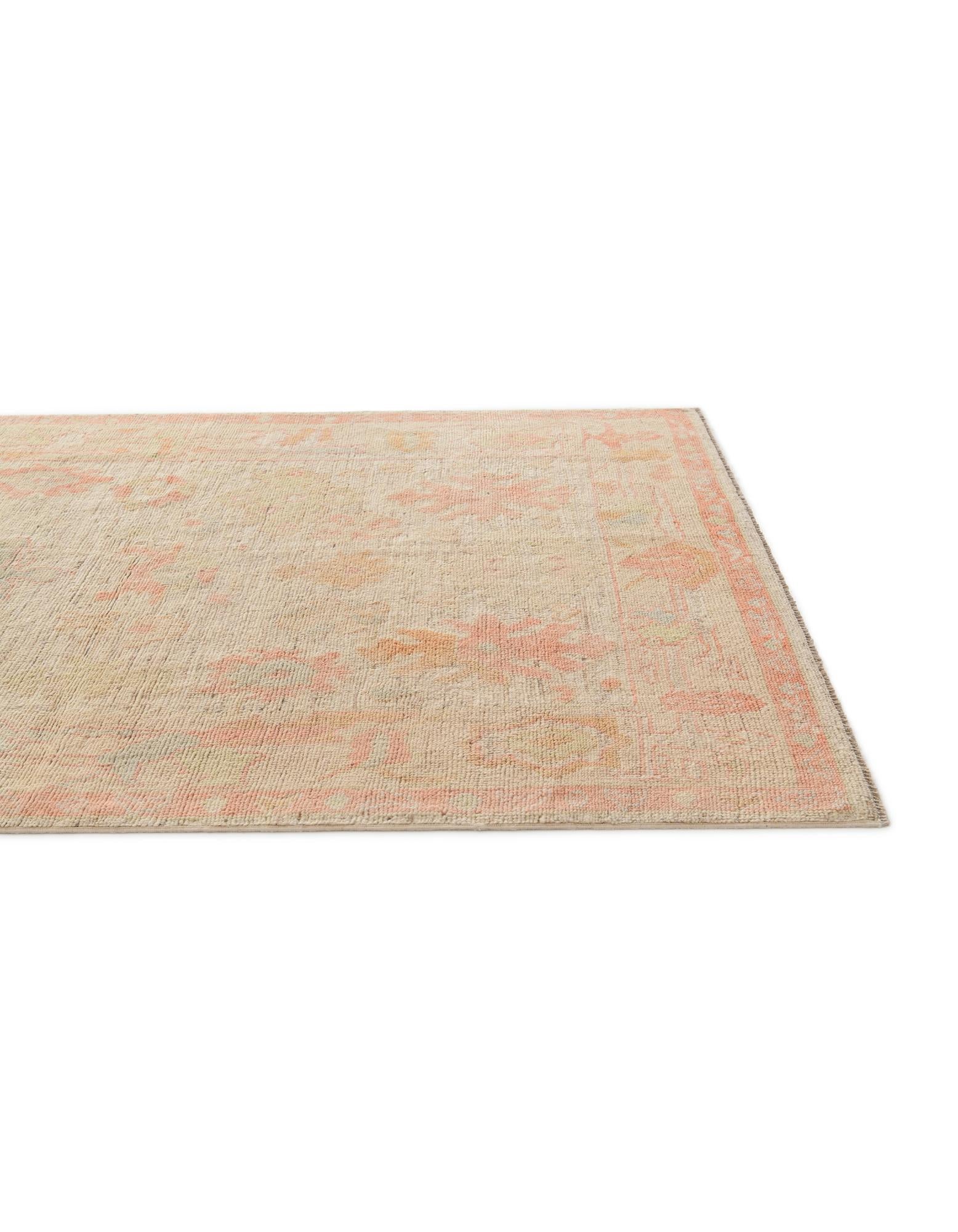 5' 1 x 7' 1 Hand Knotted Oushak Wool Rug