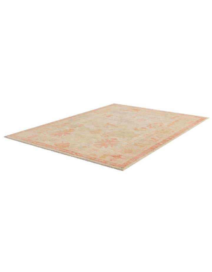 5' 1 x 7' 1 Hand Knotted Oushak Wool Rug