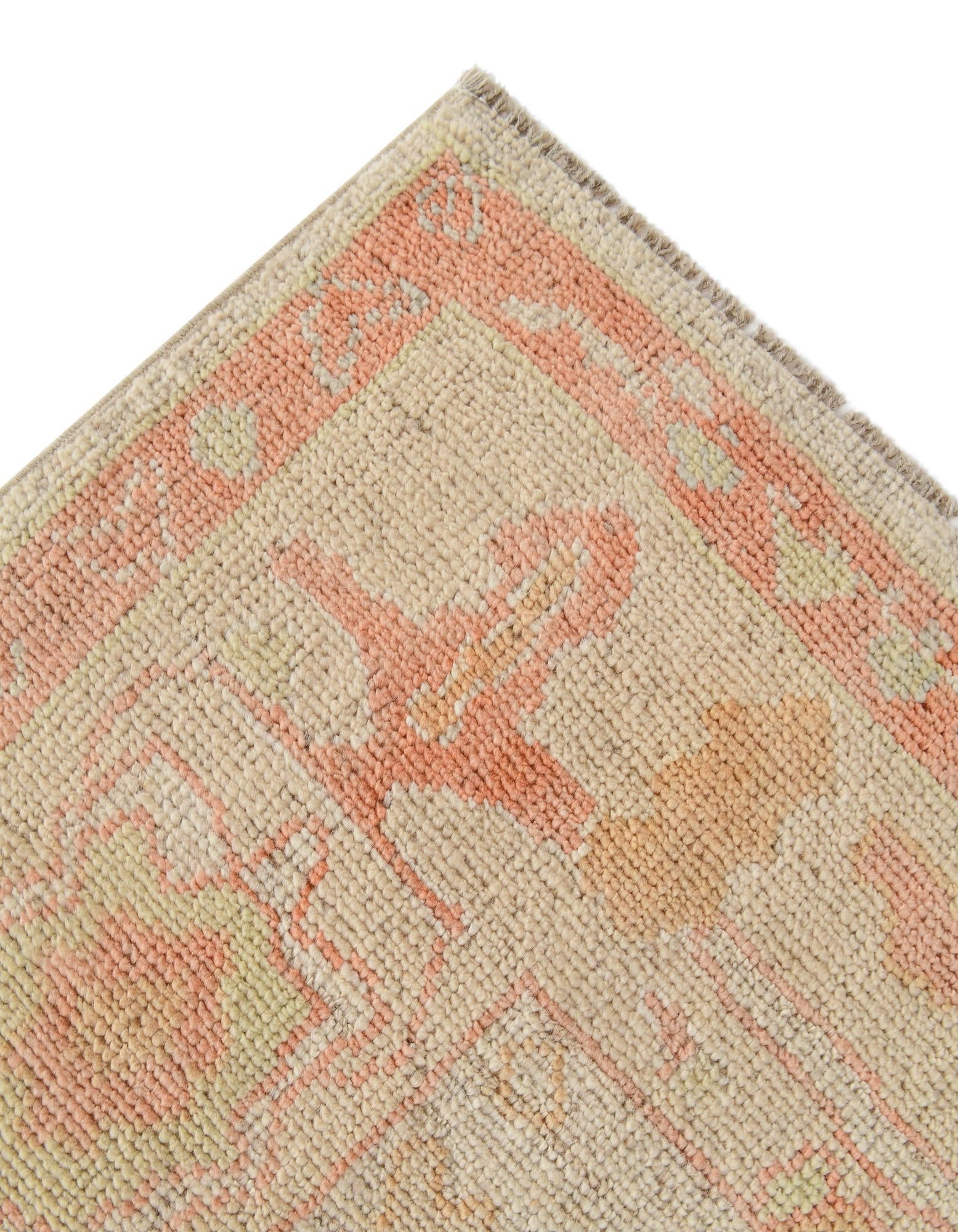 5' 1 x 7' 1 Hand Knotted Oushak Wool Rug