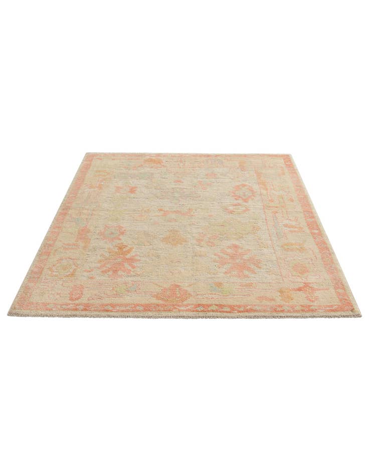 Detail image of 5' 1 x 7' 1  Hand Knotted Oushak Wool Rug