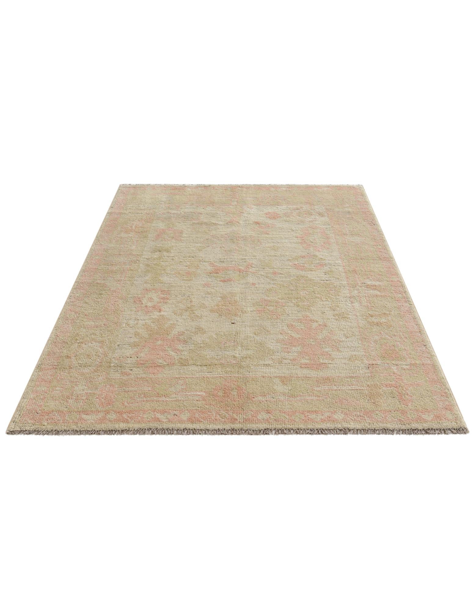 4' 2 x 6' 1 Hand Knotted Oushak Wool Rug