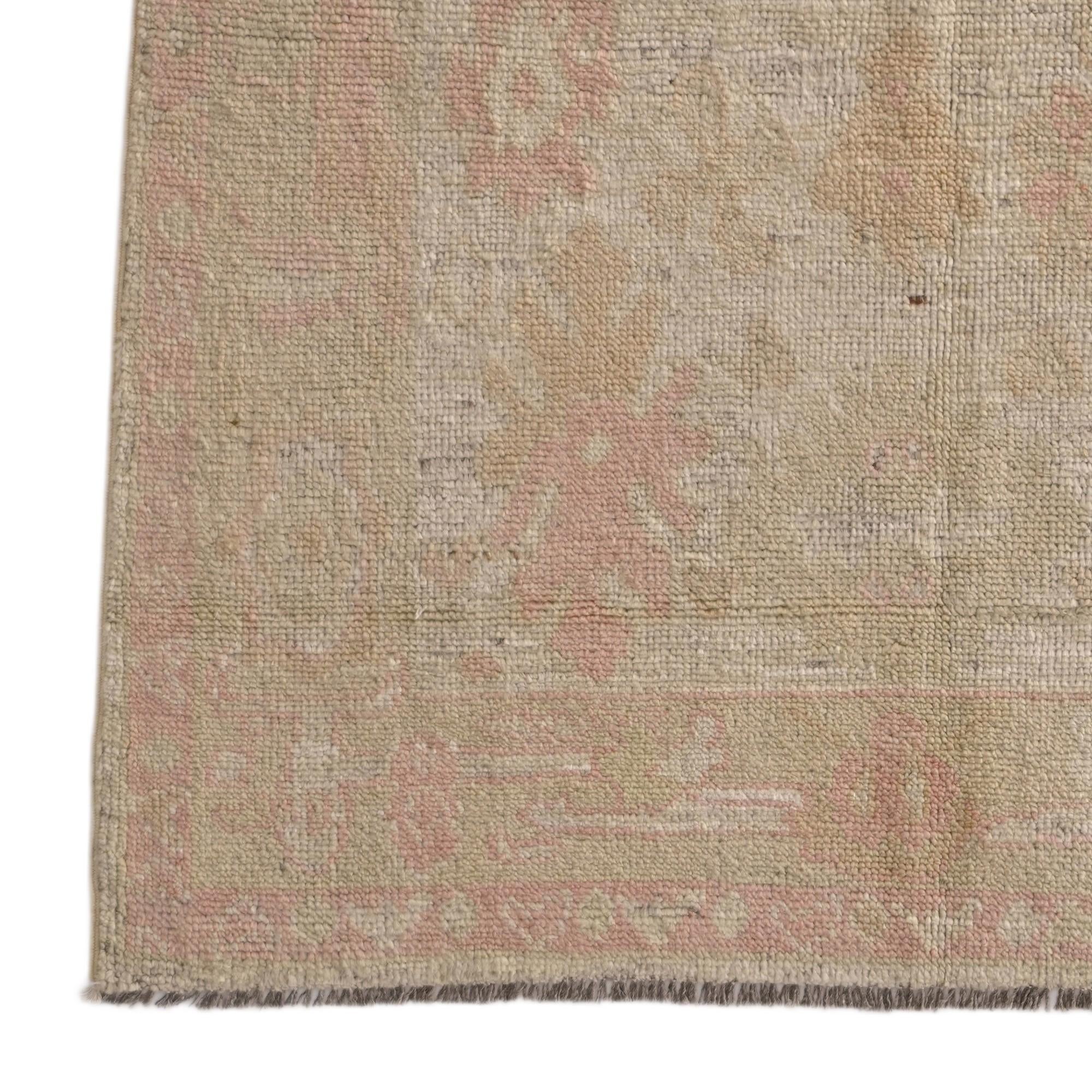 4' 2 x 6' 1 Hand Knotted Oushak Wool Rug