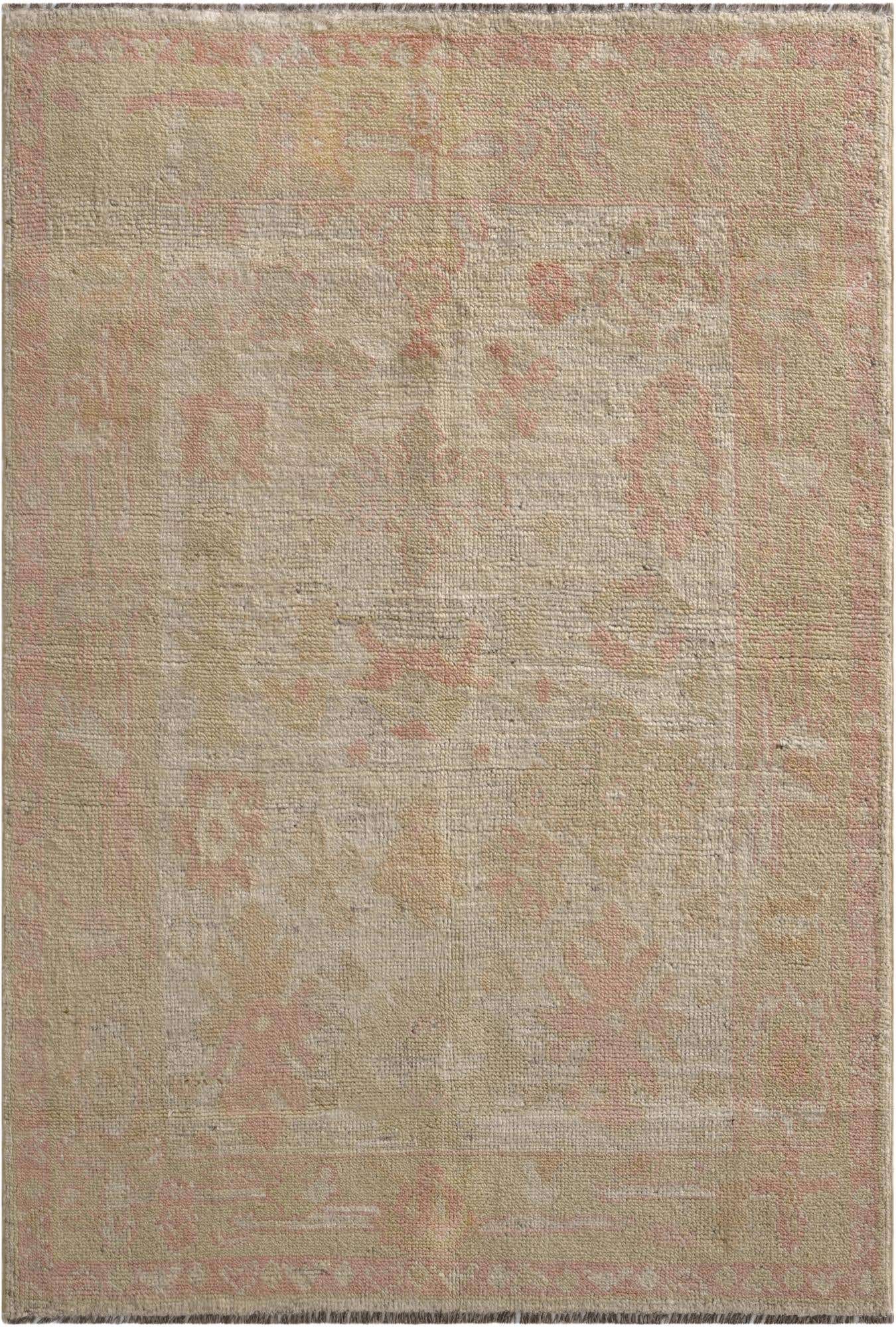 4' 2 x 6' 1 Hand Knotted Oushak Wool Rug