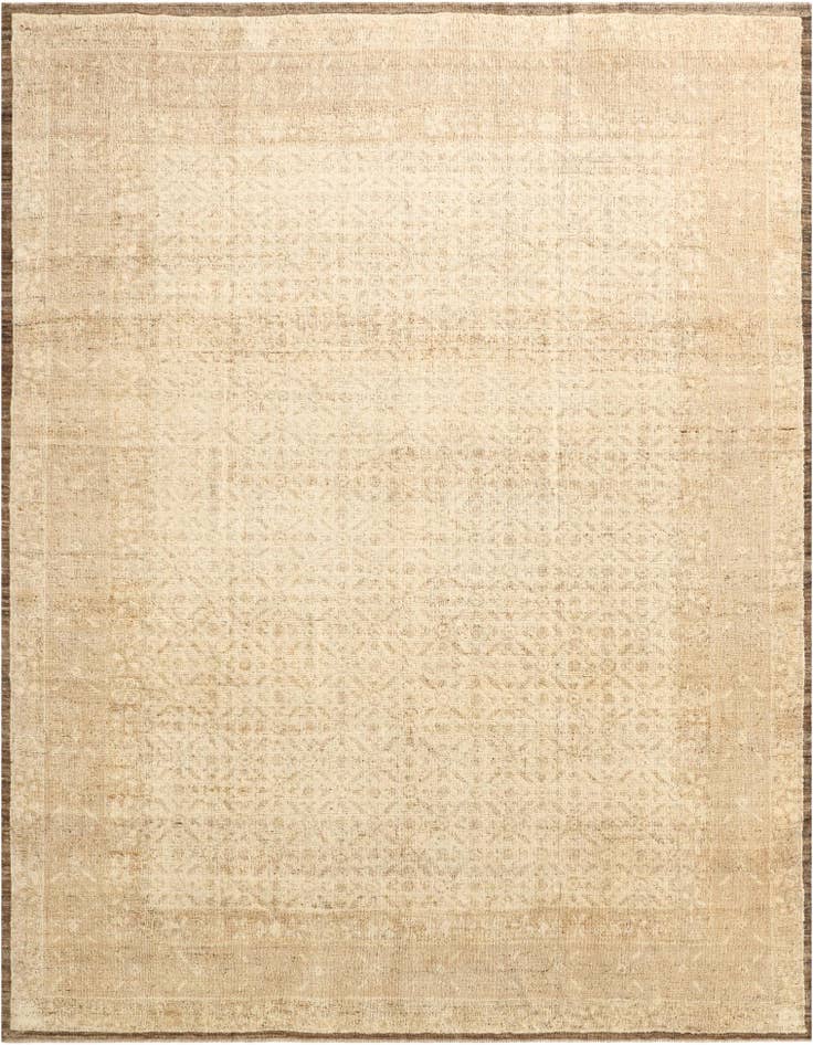 Detail image of 9' 3 x 12' 3 Hand Knotted Oushak Wool Rug