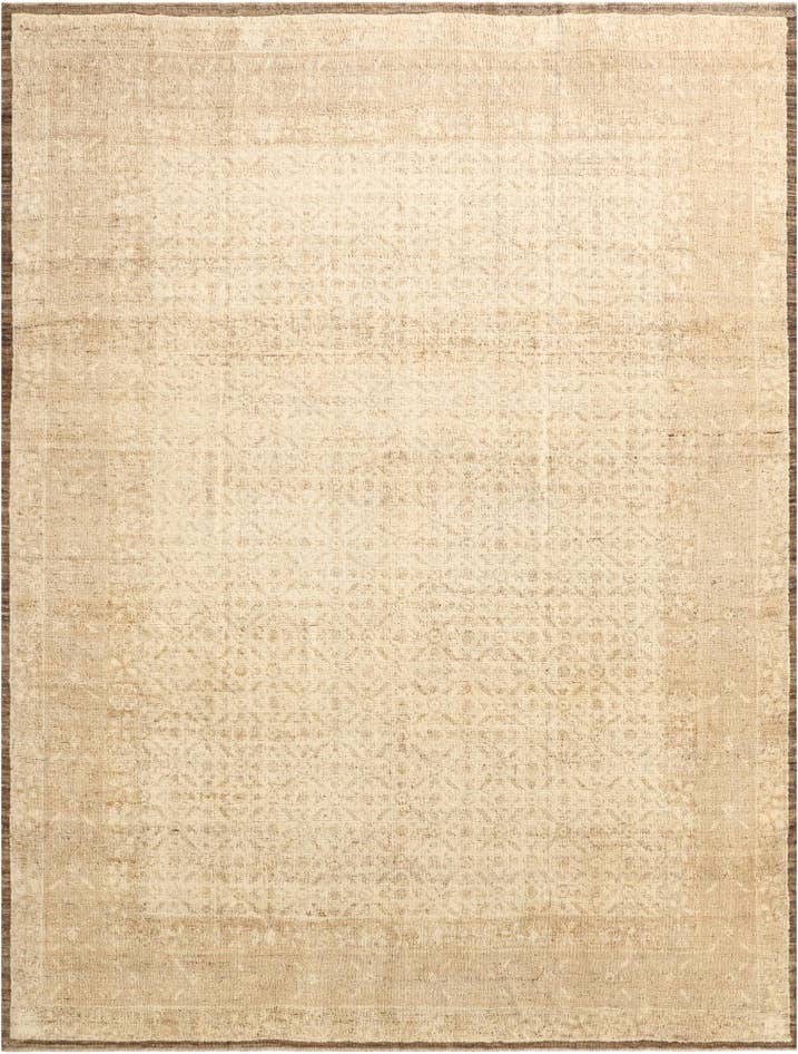 Detail image of 9' 3 x 12' 3 Hand Knotted Oushak Wool Rug