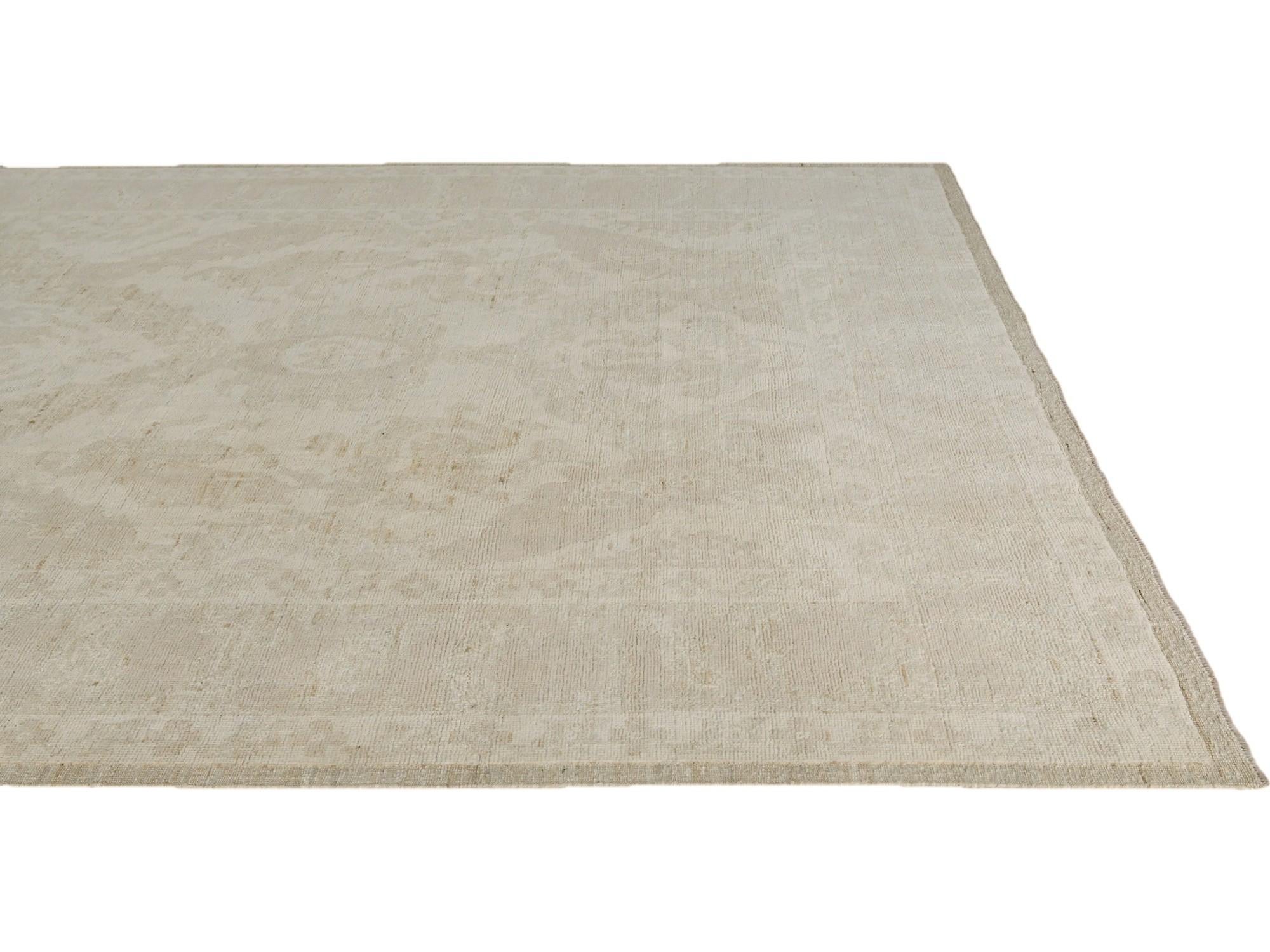 10' 1 x 14' 2 Hand Knotted Oushak Wool Rug