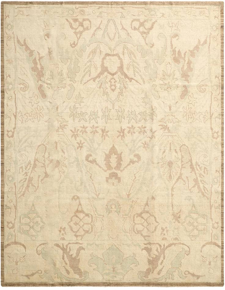 Detail image of 8' 3 x 10' 3 Hand Knotted Oushak Wool Rug