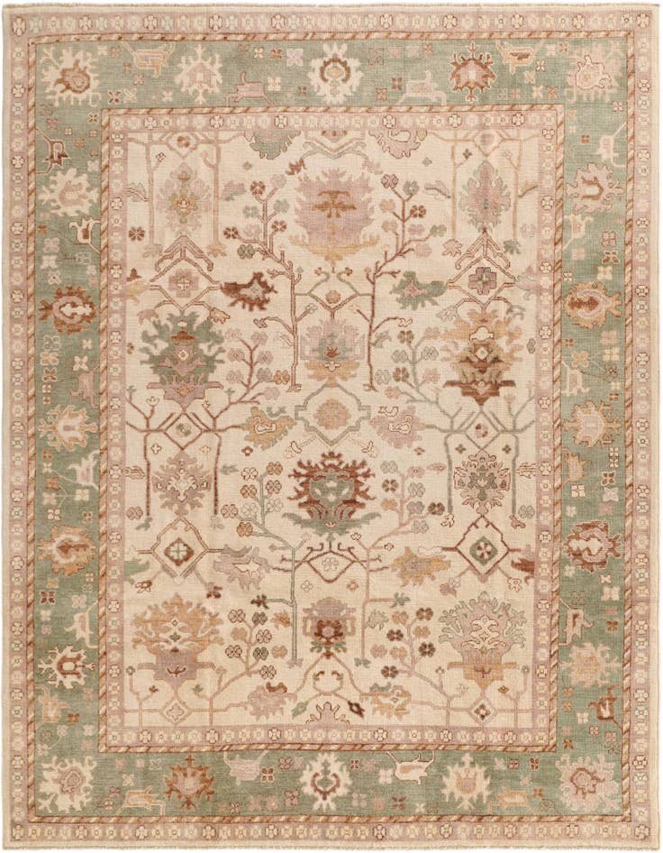 Detail image of 8' 2 x 10' Hand Knotted Oushak Wool Rug