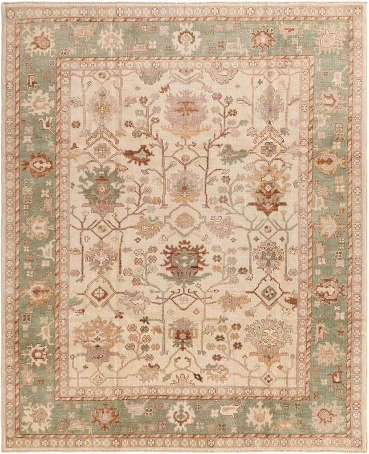 Detail image of 8' 2 x 10' Hand Knotted Oushak Wool Rug