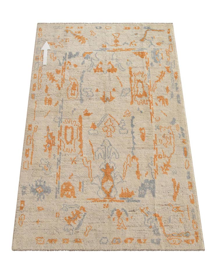 Detail image of 4' 1 x 6' 1 Oushak Wool Rug