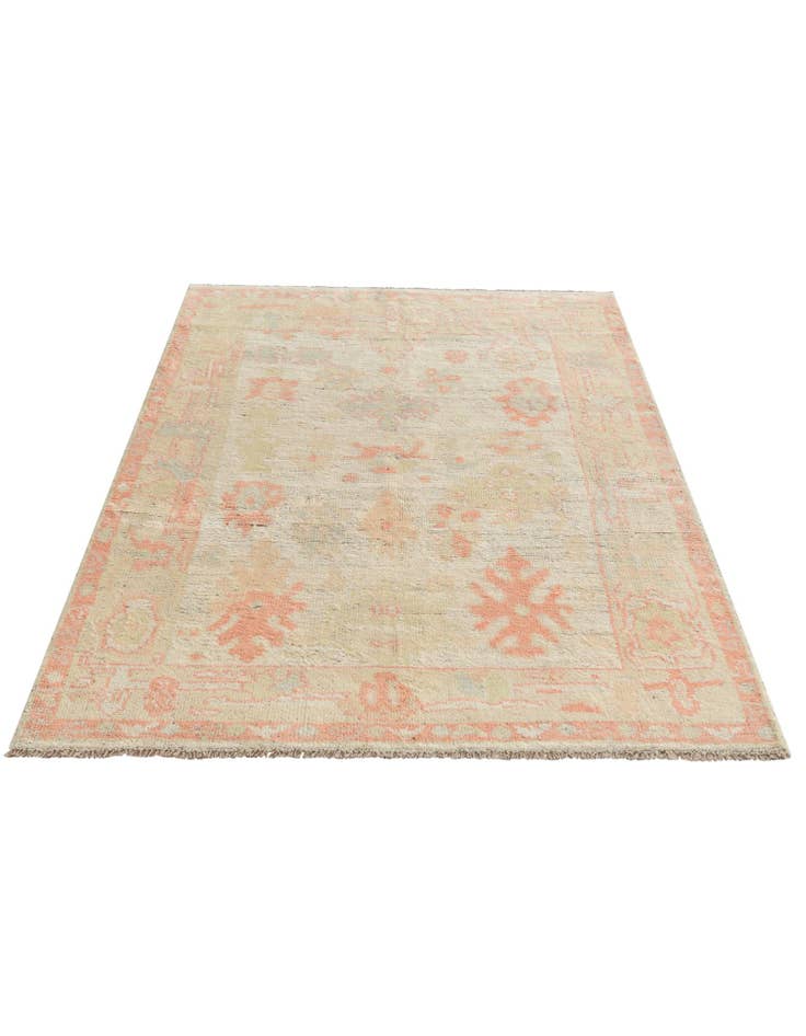 Detail image of 3' 11 x 5' 11 Hand Knotted Oushak Wool Rug